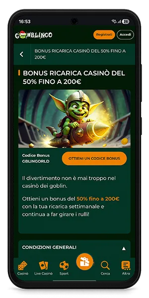 Gomblingo Casino Credito bonus gratuito